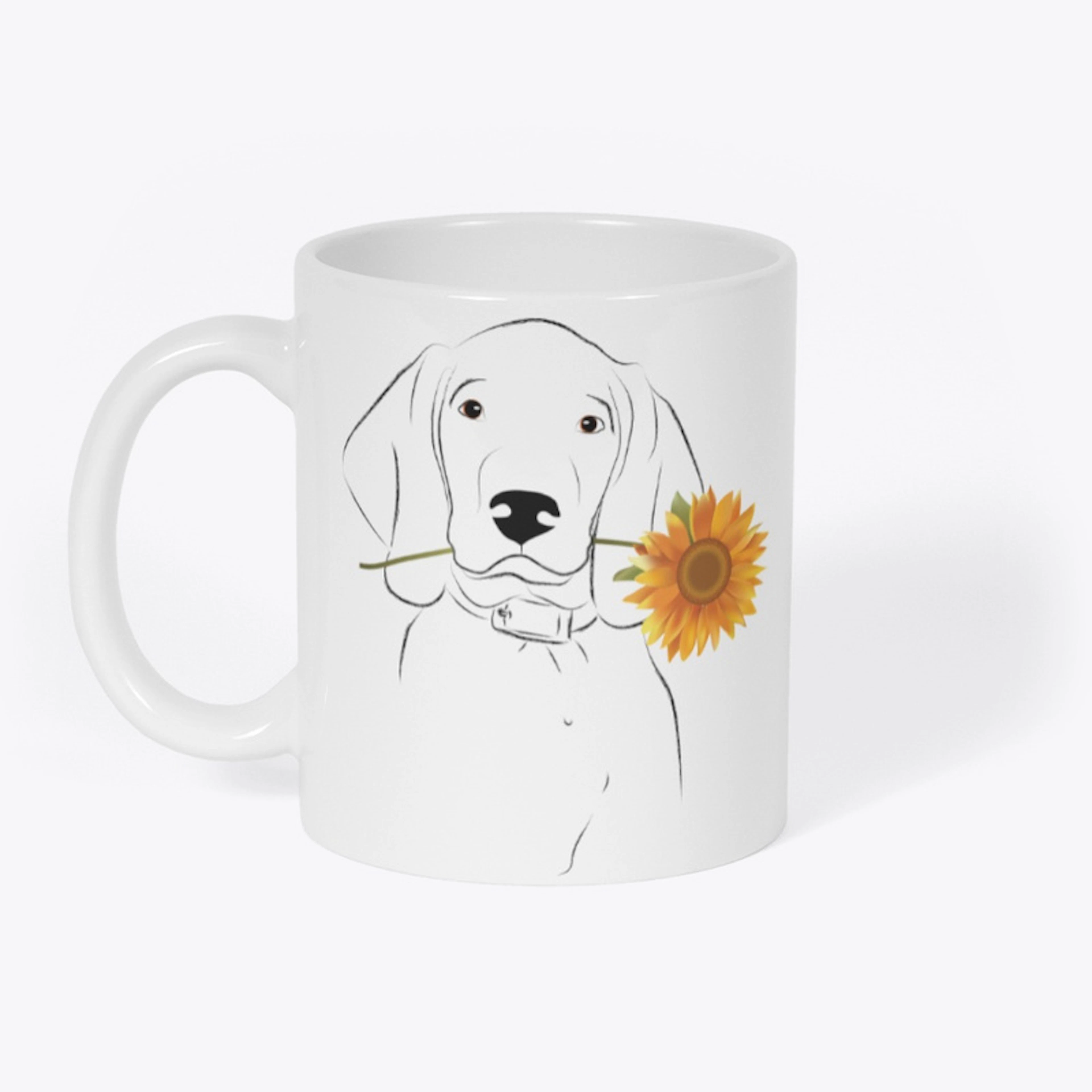 Sunflowers and Furry Friend Mug