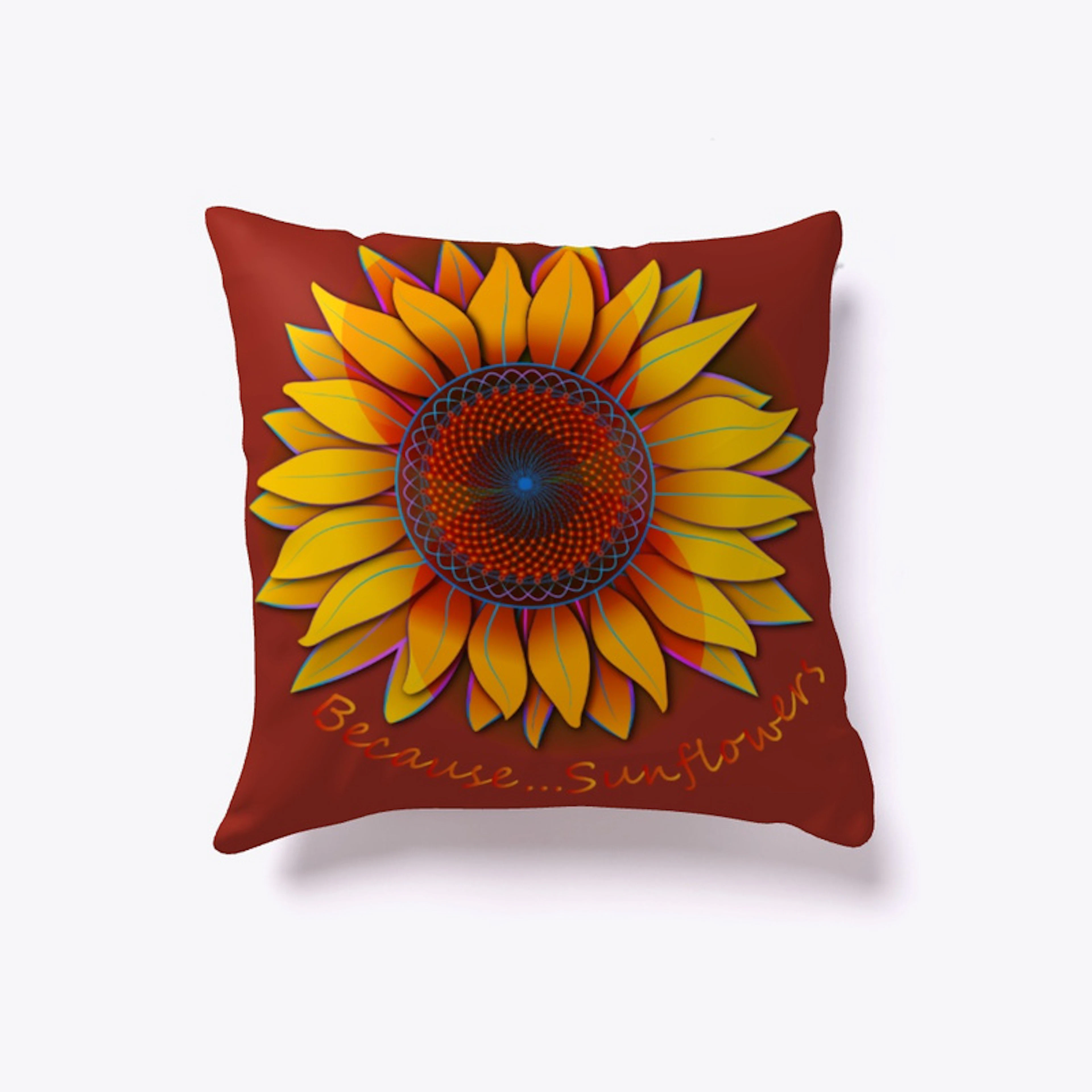 Sunflowers "Trippy Sunflower" Pillow